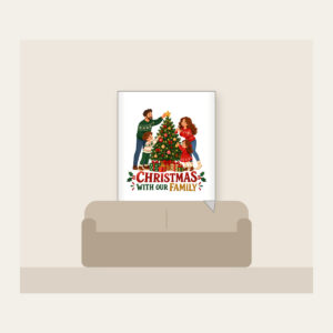 Christmas With Our Family Fleece Blanket in white