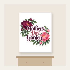 Mother's Day Garden Canvas Print in white