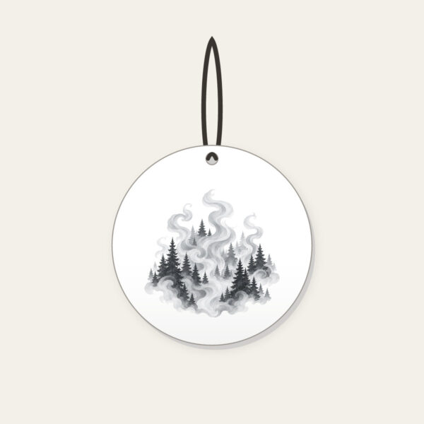 Product image Campfire Smoke Curls Through Pines Ceramic Ornament