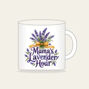 Mama's Lavender Hour Mug in white