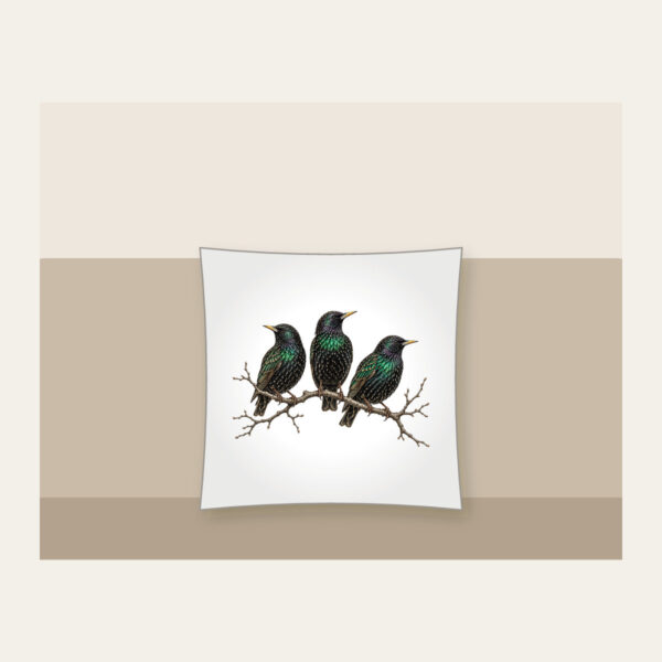 Product image Three Starlings on a Bare Branch Pillow