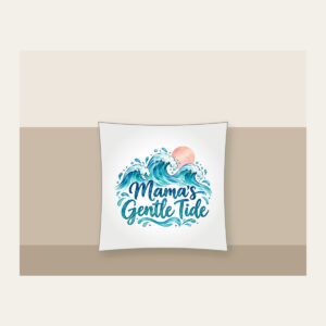 Mama's Gentle Tide Pillow in white