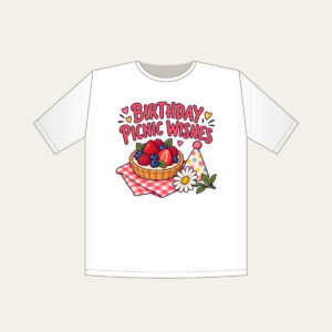 BIRTHDAY PICNIC WISHES T-Shirt in white