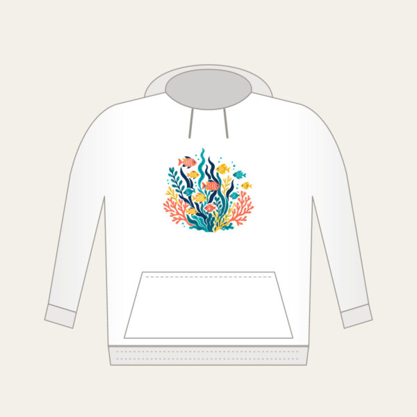 Product image Tropical Fish School and Seaweed on Navy Hoodie