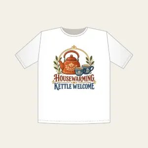 HOUSEWARMING KETTLE WELCOME T-Shirt in white