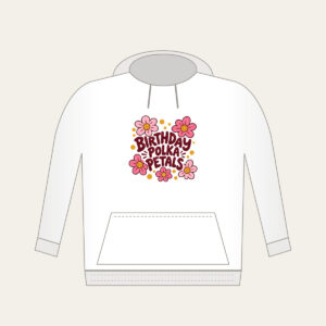 BIRTHDAY POLKA PETALS Hoodie in white