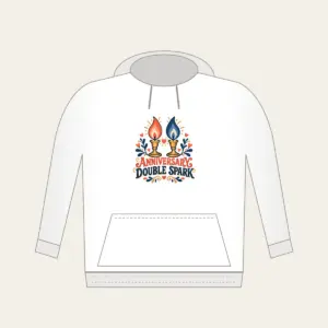 ANNIVERSARY DOUBLE SPARK Hoodie in white