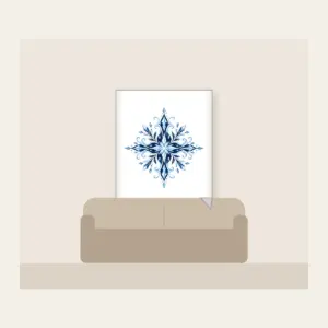 Frosted Crystal Lines in Ice Blue Fleece Blanket in white: Fine frosted crystal lines in ice blue and white across a deep navy ground.