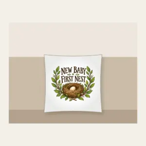 NEW BABY FIRST NEST Pillow in white