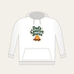 Dad's Campfire Stories Hoodie in white