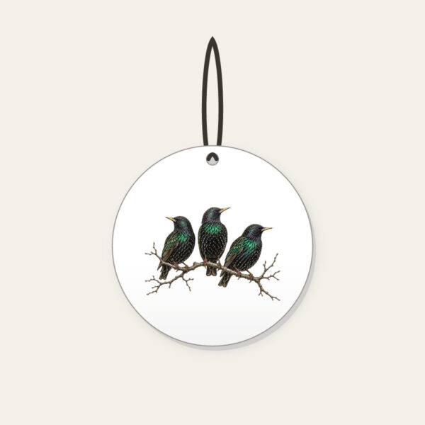 Product image Three Starlings on a Bare Branch Ceramic Ornament