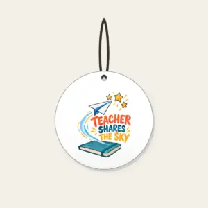 TEACHER SHARES THE SKY Ceramic Ornament in white