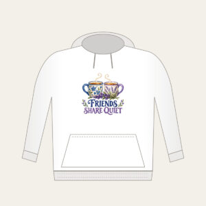 FRIENDS SHARE QUIET Hoodie in white