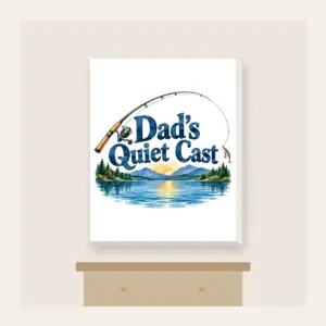 Dad's Quiet Cast Canvas Print in white