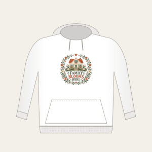 Family Blooms Here Hoodie in white