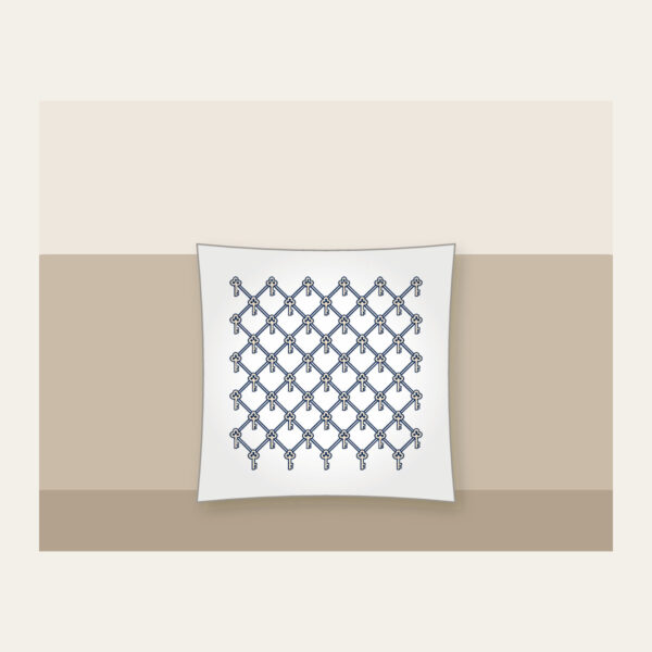 Product image Navy Lattice with Tiny Keys Pillow