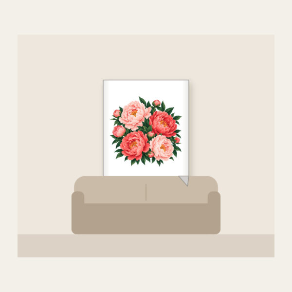 Product image Big Peonies on Deep Green Fleece Blanket