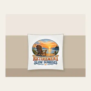 RETIREMENT SLOW SUNRISES Pillow in white