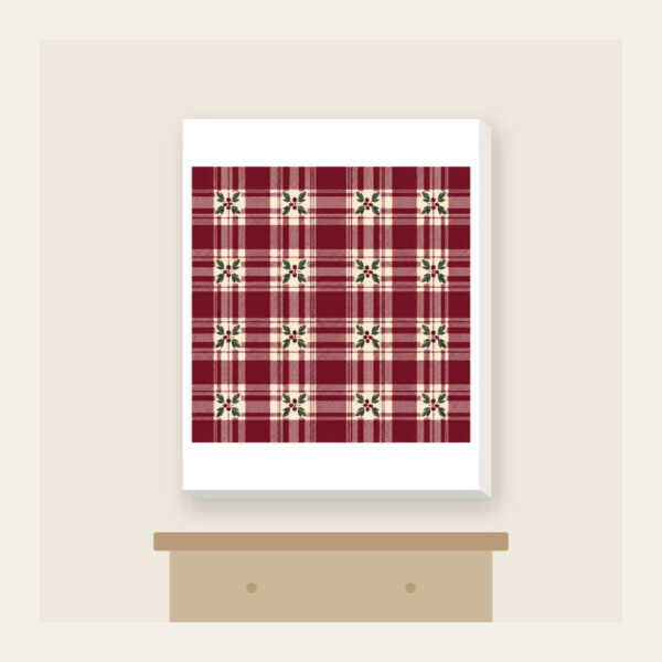 Product image Burgundy Tartan with Leaf Sprigs Canvas Print