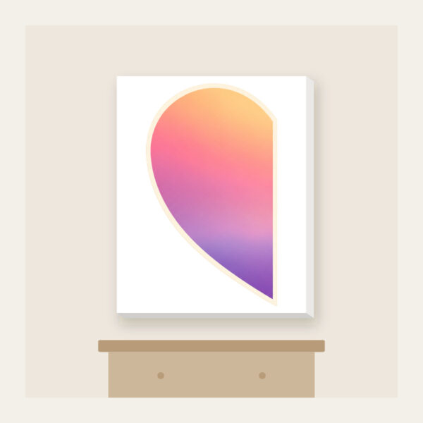 Product image Dawn Gradient Half Heart Canvas Print