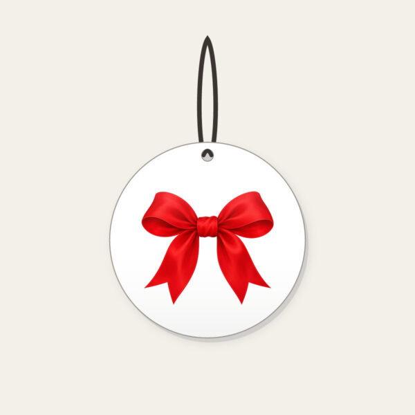 Product image Single Red Ribbon Bow Ceramic Ornament
