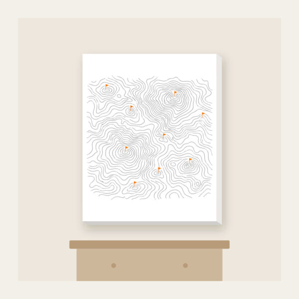 Product image Topographic Lines and Trail Markers Canvas Print