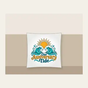 Our Anniversary Tide Pillow in white