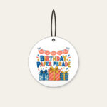 BIRTHDAY PAPER PARADE Ceramic Ornament in white