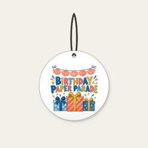 BIRTHDAY PAPER PARADE Ceramic Ornament in white