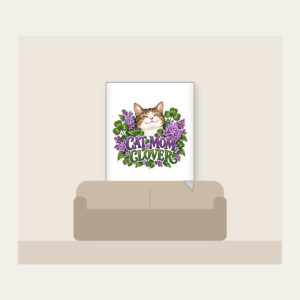 CAT MOM CLOVER Fleece Blanket in white