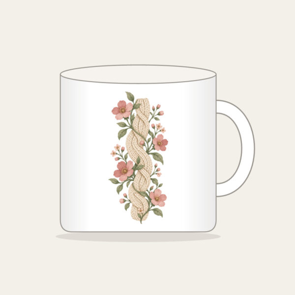 Product image Cable Pattern Twined with Little Flowers Mug