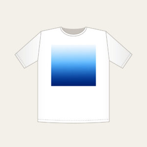 White to Sky Blue to Navy Gradient T-Shirt in white: A gradient from white through sky blue to navy.