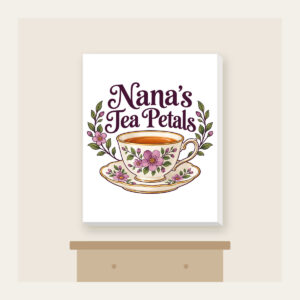 Nana's Tea Petals Canvas Print in white