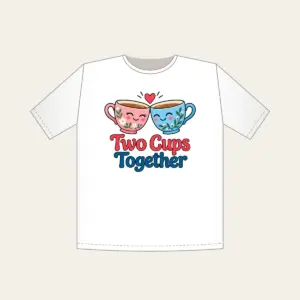 Two Cups Together T-Shirt in white