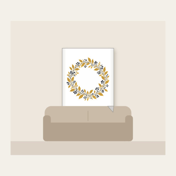Product image Gold Botanical Leaf and Berry Wreath Fleece Blanket