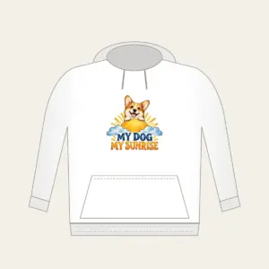 MY DOG MY SUNRISE Hoodie in white