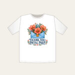 THANK YOU PETAL POST T-Shirt in white