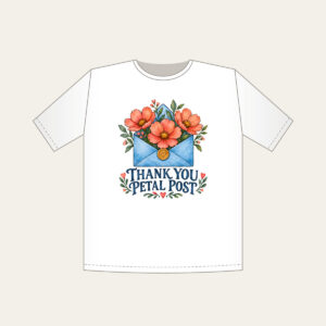 THANK YOU PETAL POST T-Shirt in white