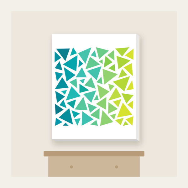 Product image Teal-to-Lime Color-Block Triangles Canvas Print