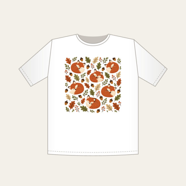 Product image Curled Foxes, Acorns and Leaves T-Shirt