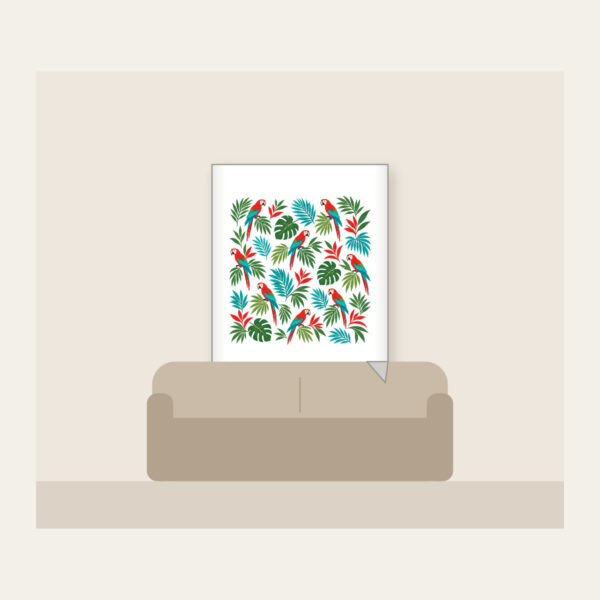 Product image Parrots and Palm Leaves Repeat Fleece Blanket