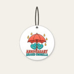 ANNIVERSARY SHARED UMBRELLA Ceramic Ornament in white