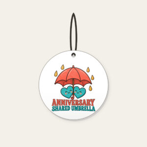 ANNIVERSARY SHARED UMBRELLA Ceramic Ornament in white