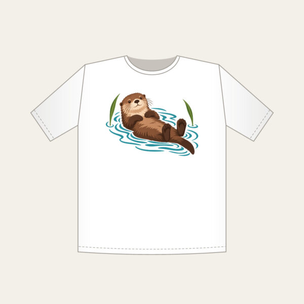 Product image Floating Otter on Teal Ripples T-Shirt