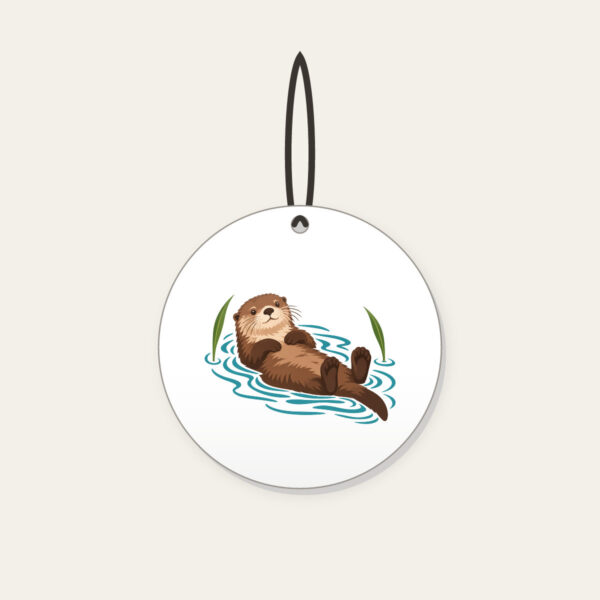 Product image Floating Otter on Teal Ripples Ceramic Ornament