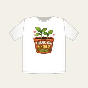 THANK YOU KINDNESS GROWS T-Shirt in white