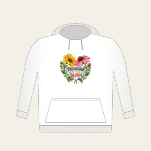 FRIENDSHIP IN FULL BLOOM Hoodie in white