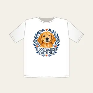 DOG WALKS WITH ME T-Shirt in white