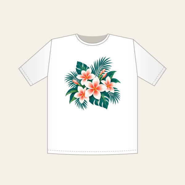 Product image Plumeria and Palm Leaves on Deep Teal T-Shirt