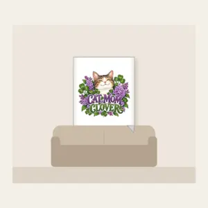CAT MOM CLOVER Fleece Blanket in white